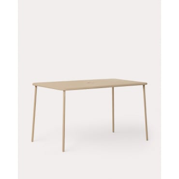 Mesa de Exterior Retangular de Metal (130x78 cm) Mijail Castanho Clay - The Masie