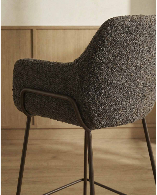 Banqueta Alta em Tecido e Metal (66 cm) Oisin