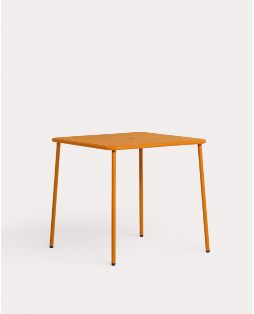 Mesa Quadrada de Metal para Exterior (78x78 cm) Mijail - Laranja Terra
