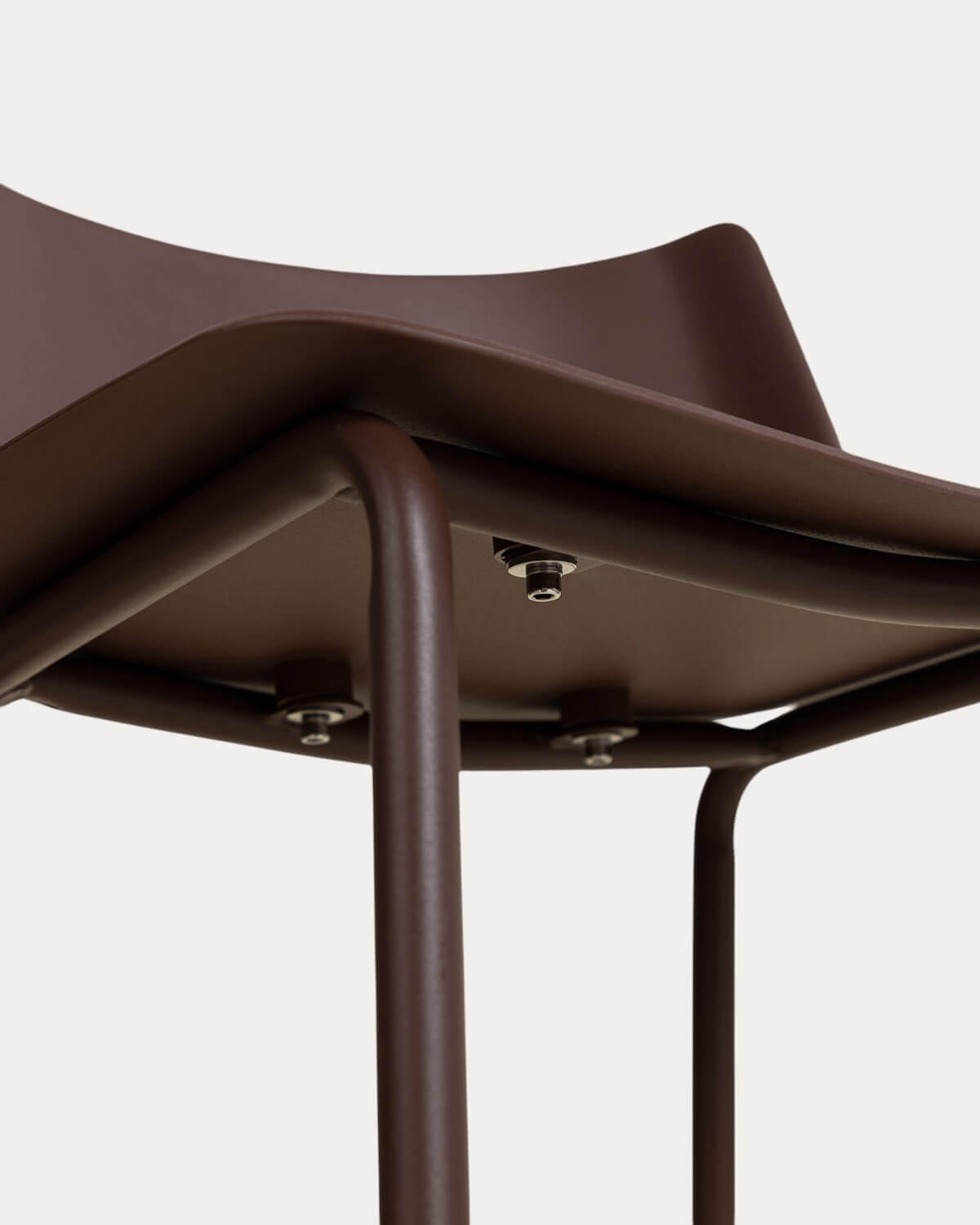 Pack 4 bancos altos de exterior de 75 cm em polipropileno e metal Meivy, imagem de galeria 7