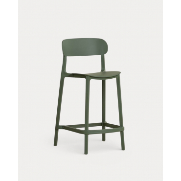 Pack de 2 Banquetas Altas de Polipropileno para Exterior (65 cm) Briel Verde Nori - The Masie