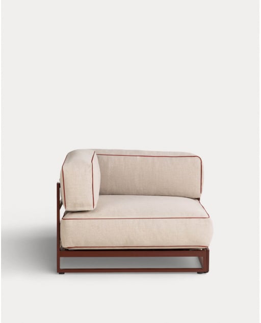 Módulo de Canto em Metal e Tecido para Sofá Modular Kristen