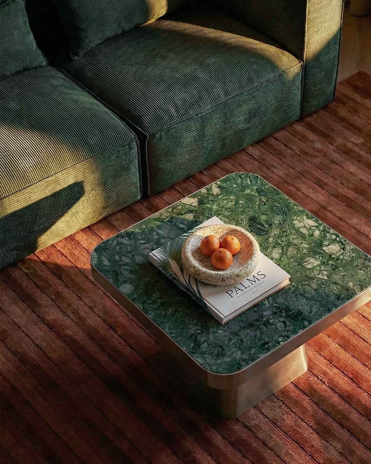 Mesa de Centro Quadrada em Aço Inoxidável e Mármore (80x80 cm) Ofelia, imagem de galeria 3