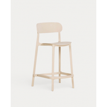 Pack 4 Banquetas Altas de Polipropileno para Exterior (65 cm) Briel Bege reciclado - The Masie