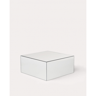 Mesa de Centro Quadrada de Vidro (75x75 cm) Ninel Espelho - The Masie