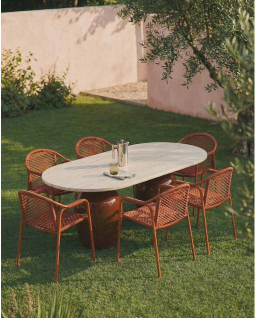 Mesa Externa Ovalada de Cemento (245x110 cm) Uxue