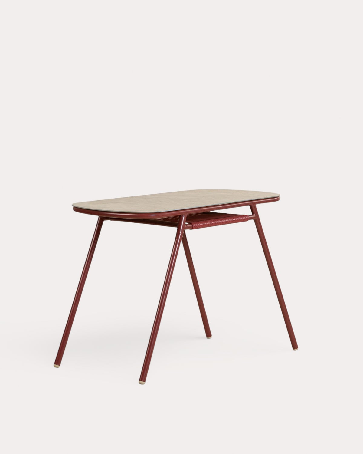 Conjunto de Mesa Oval (105x55 cm) e 2 Cadeiras Empilháveis em Metal e Rattan Sintético para uso Externo Paolo, imagem de galeria 7