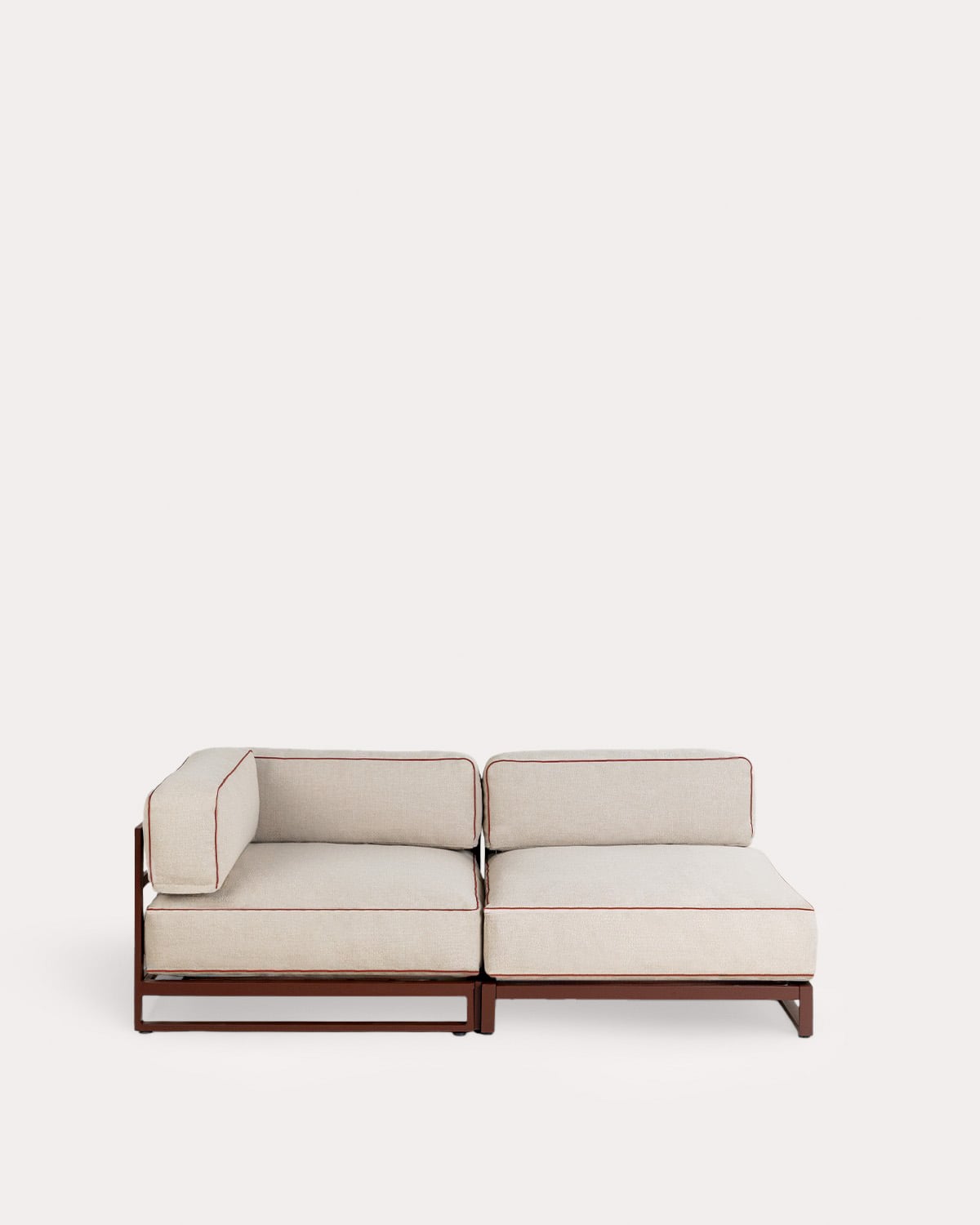 Conjunto de Sofá Modular de Jardim Módulo de Canto e Módulo Central em Metal e Tecido Kristen, imagem de galeria 1