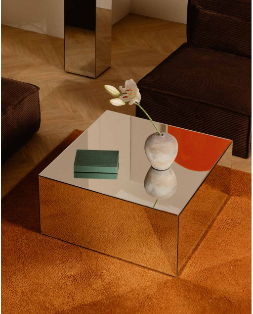 Mesa de Centro Quadrada de Vidro (75x75 cm) Ninel