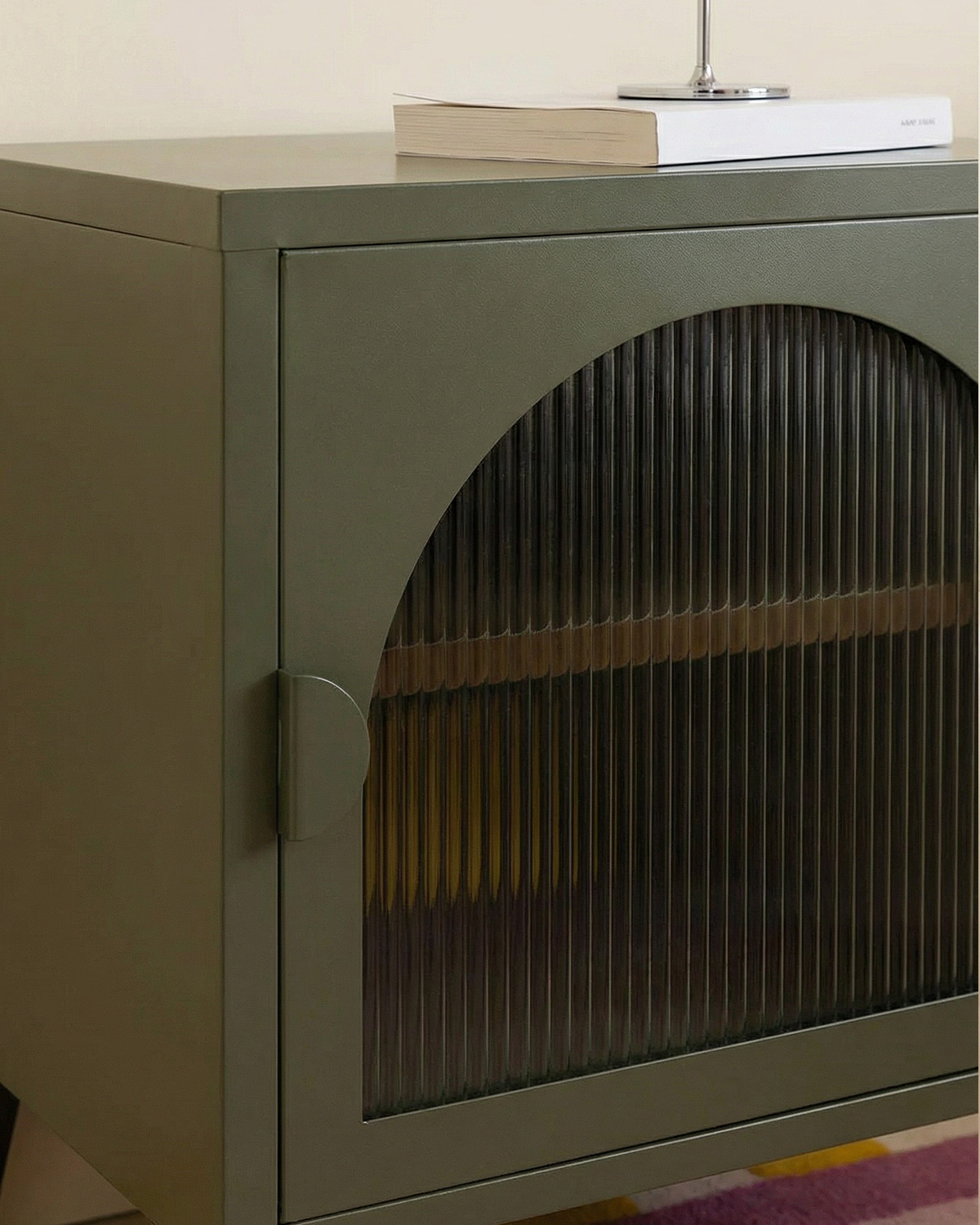 Mesa de Cabeceira com Arrumação em Aço Laminado e Vidro (50x40 cm) Andrius, imagem de galeria 3