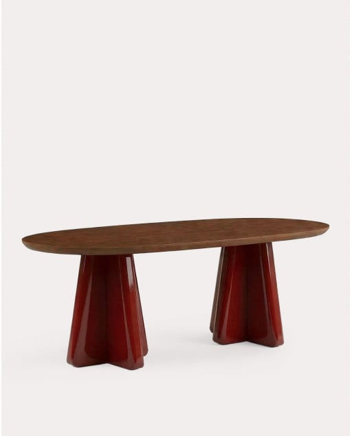 Mesa de Jantar Oval de Madeira (220x110 cm) Roxenna