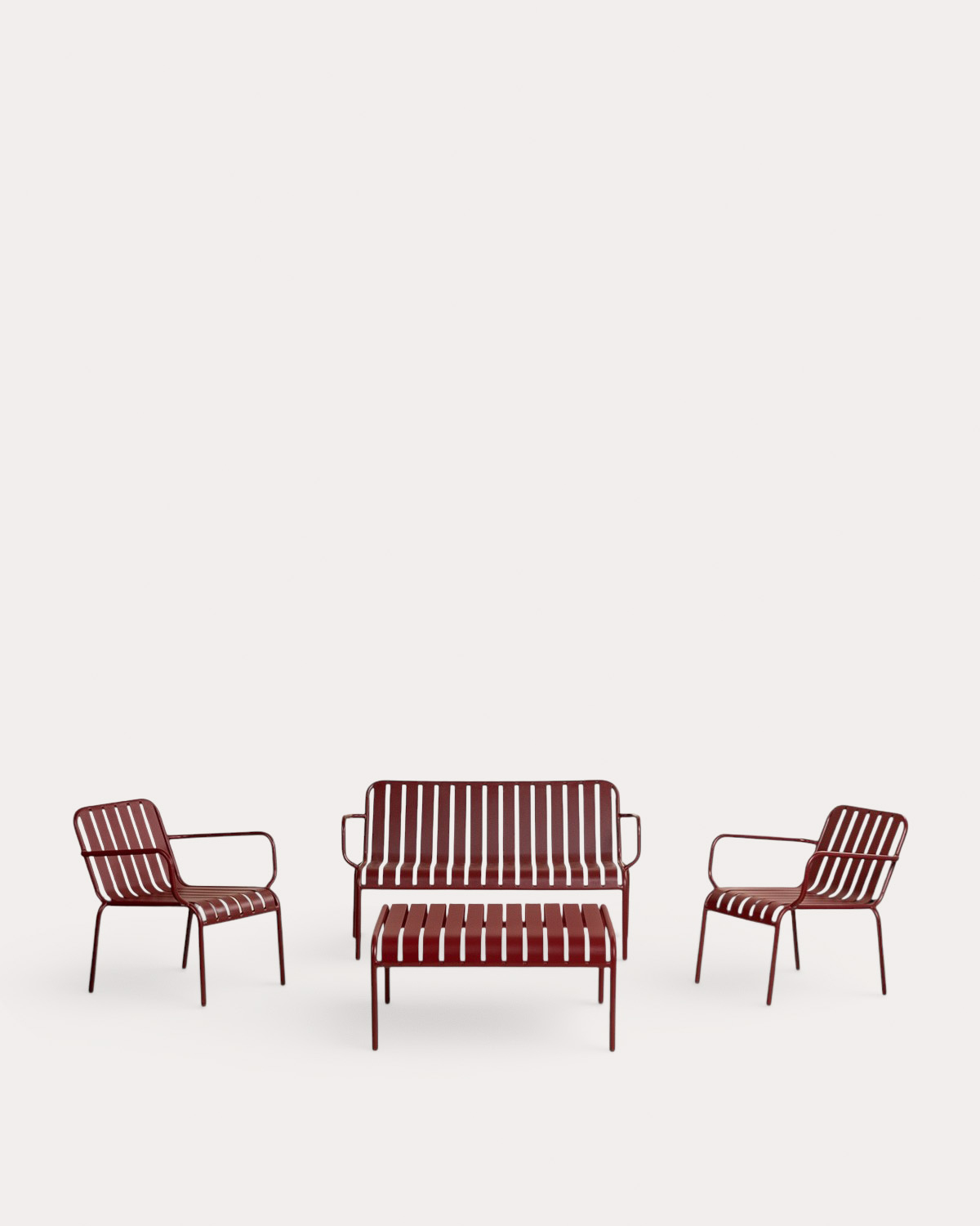 Conjunto de Jardim com Sofá de 2 Pugares, 2 Poltronas e Mesa de Centro de Metal Tavo, imagem de galeria 1