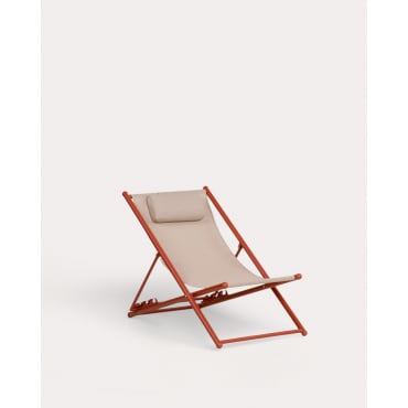 Rede Reclinável em Metal e Tecido Ohiane Vermelho Brick - The Masie