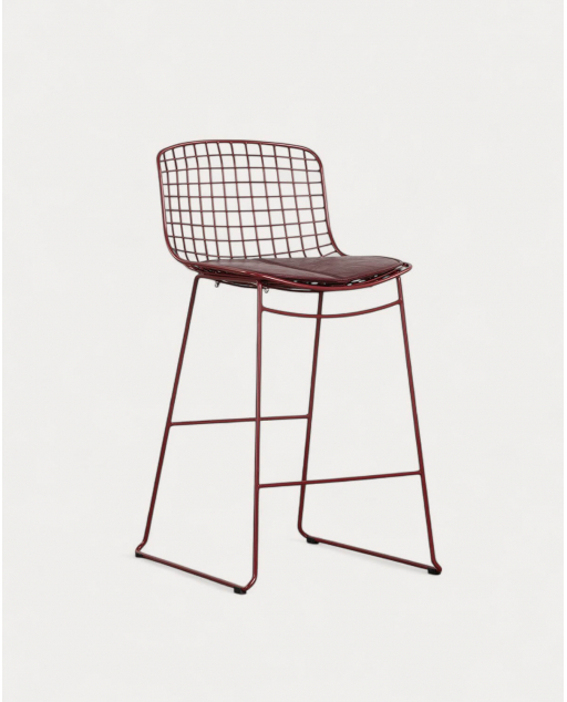 Pack de 4 Taburetes Altos de Acero (65 cm) Respaldo Bajo Aras
