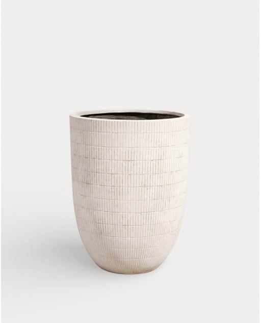 Vaso Redondo de Cimento Alto Potos - Blanco Polar