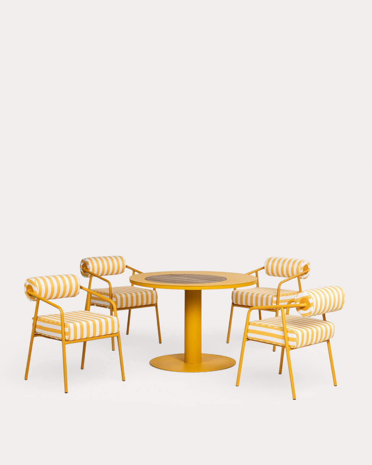 Conjunto de Mesa Redonda (Ø110 cm) Lirae e 4 Cadeiras de Metal Mitha para Uso Externo, imagem de galeria 1