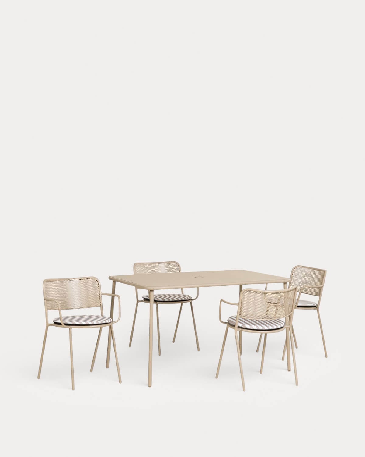 Set de Mesa Retangular Mijail (130x80 cm) e 4 Cadeiras de Metal Dorothea para uso Externo, imagem de galeria 5101796