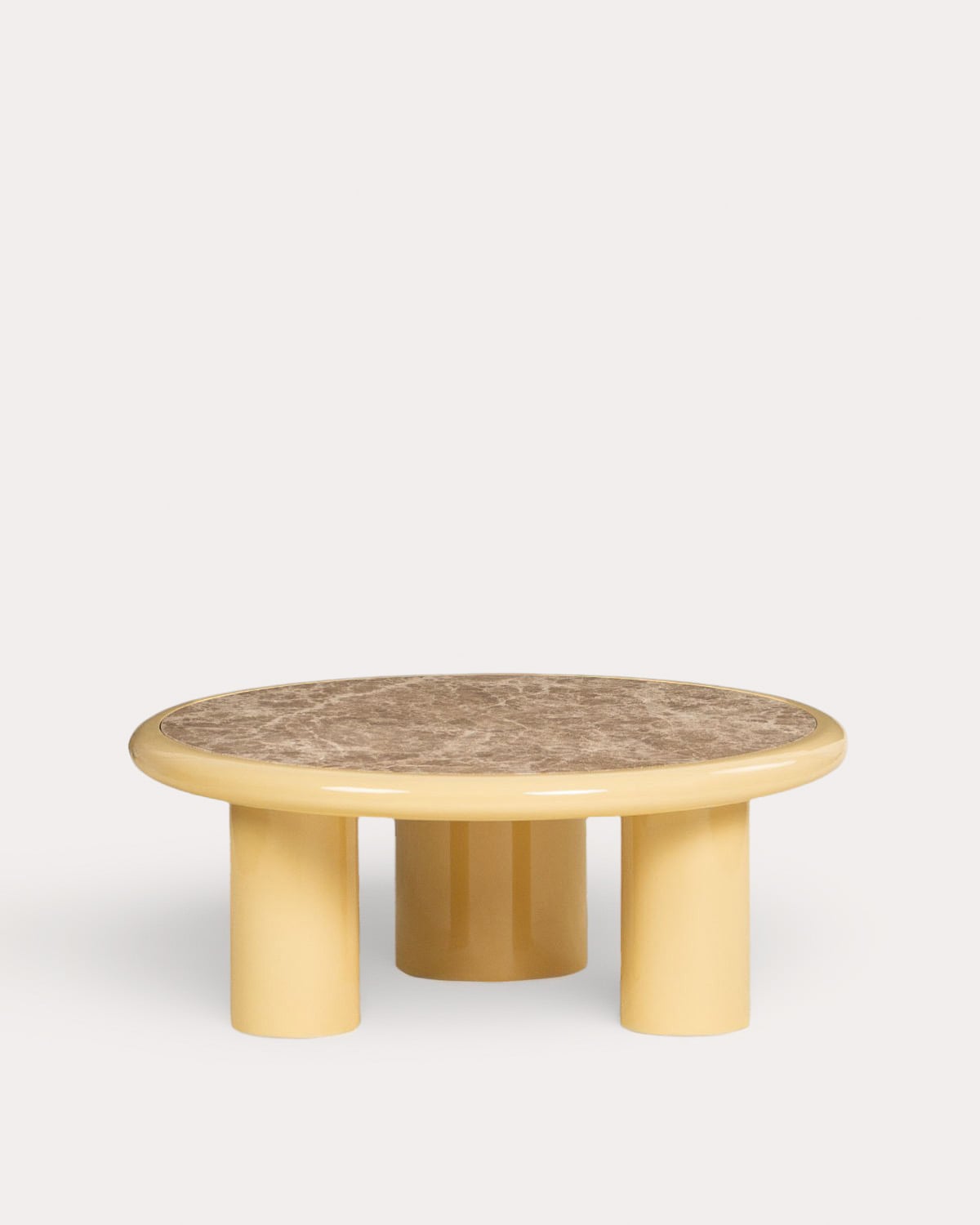 Mesa de Centro Redonda em Mármore e Madeira (Ø90 cm) Hellie, imagem de galeria 2