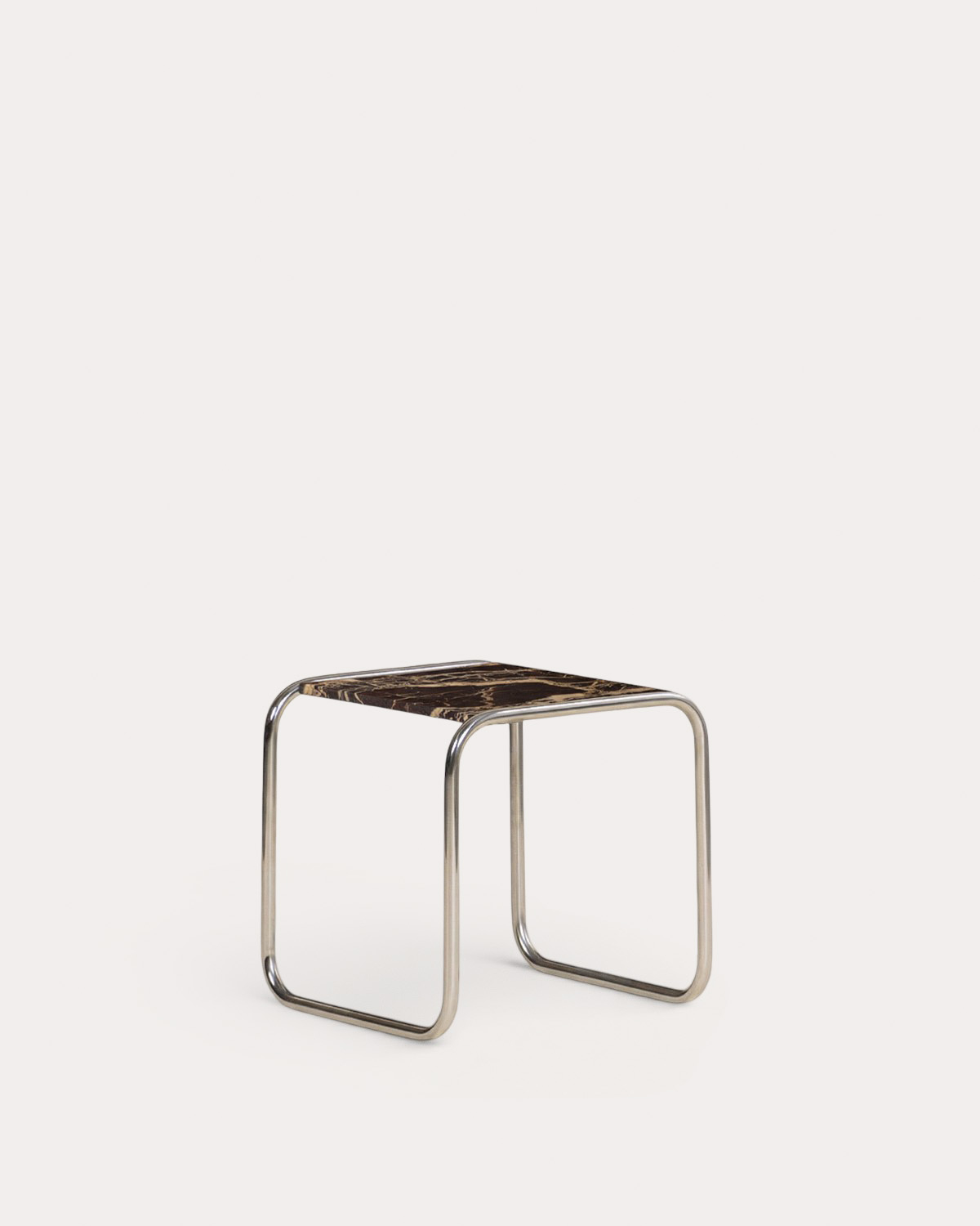 Mesa Lateral Quadrada em Mármore e Metal (40x40 cm) Nansa, imagem de galeria 1