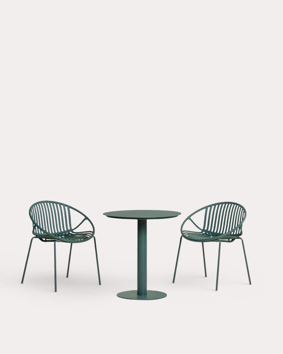 Conjunto de Mesa Redonda em Metal Banon (Ø70 cm) e 2 Cadeiras de Polipropileno para Exterior Anier, imagem de galeria 1