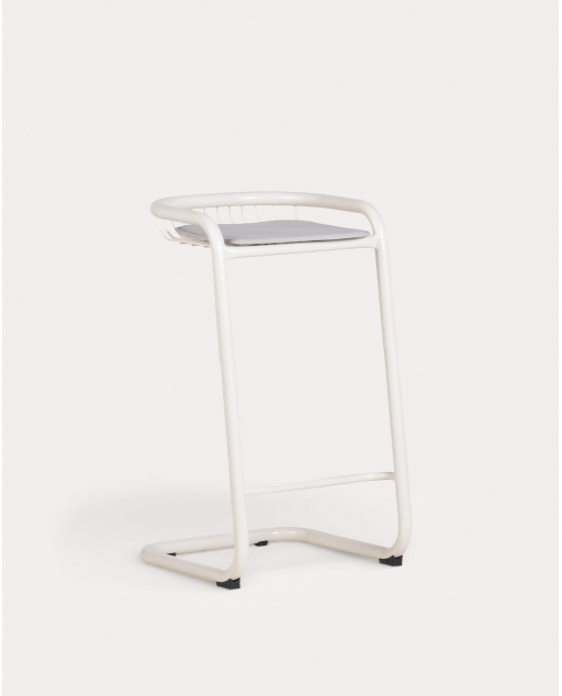 Banqueta Alta de Exterior de Metal (75 cm) Biaritz - Blanco Egg White