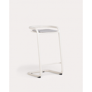 Pack 4 Banquetas Altas de Metal para Exterior Biaritz Blanco Alabaster & 75 cm - The Masie