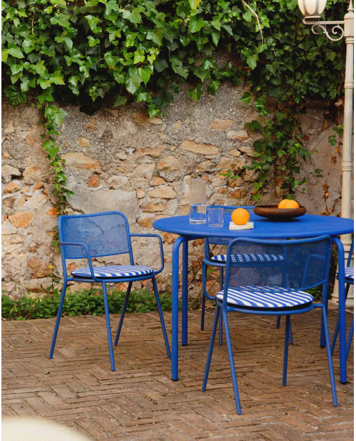 Cadeira de Exterior com Apoios de Braço em Metal Dorothea