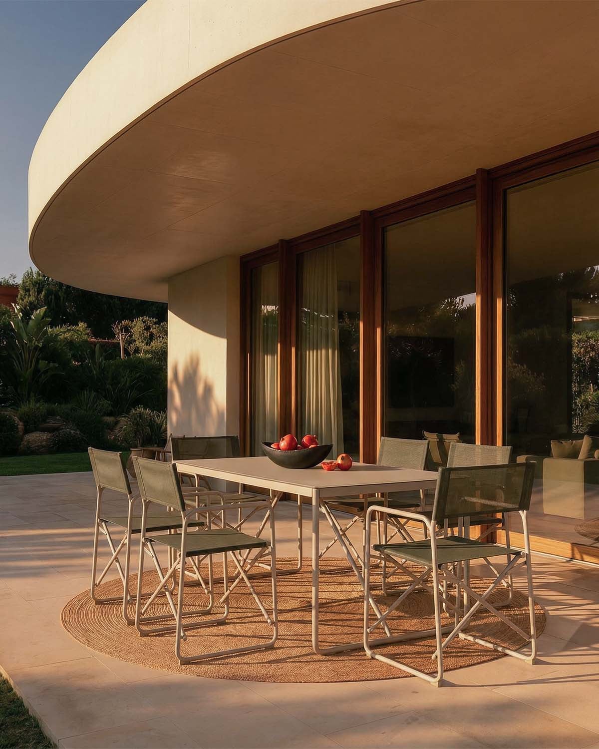 Conjunto de Mesa Retangular (185x85 cm) e 6 Cadeiras de Exterior em Metal e Tecido Bowye, imagem de galeria 2