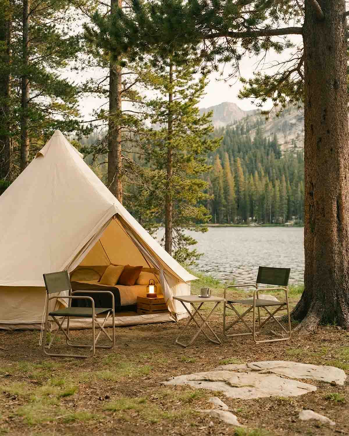 Conjunto de Jardim Dobrável com 2 Poltronas e 1 Mesa Lateral em Metal e Tecido Bowye, imagem de galeria 2