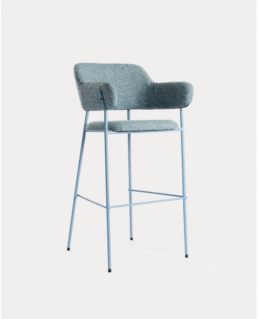 Pack 2 banquetas altas em tecido e metal (75 cm) Stana