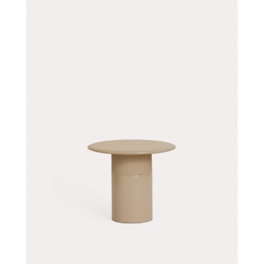 Mesa Lateral Redonda de Madeira (Ø60 cm) Nonila Castanho Clay - The Masie
