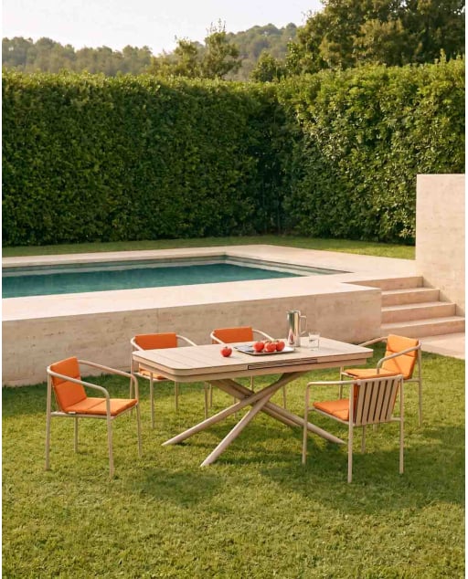 Mesa Retangular Extensível de Alumínio para Exterior (180-240x90 cm) Kelsey