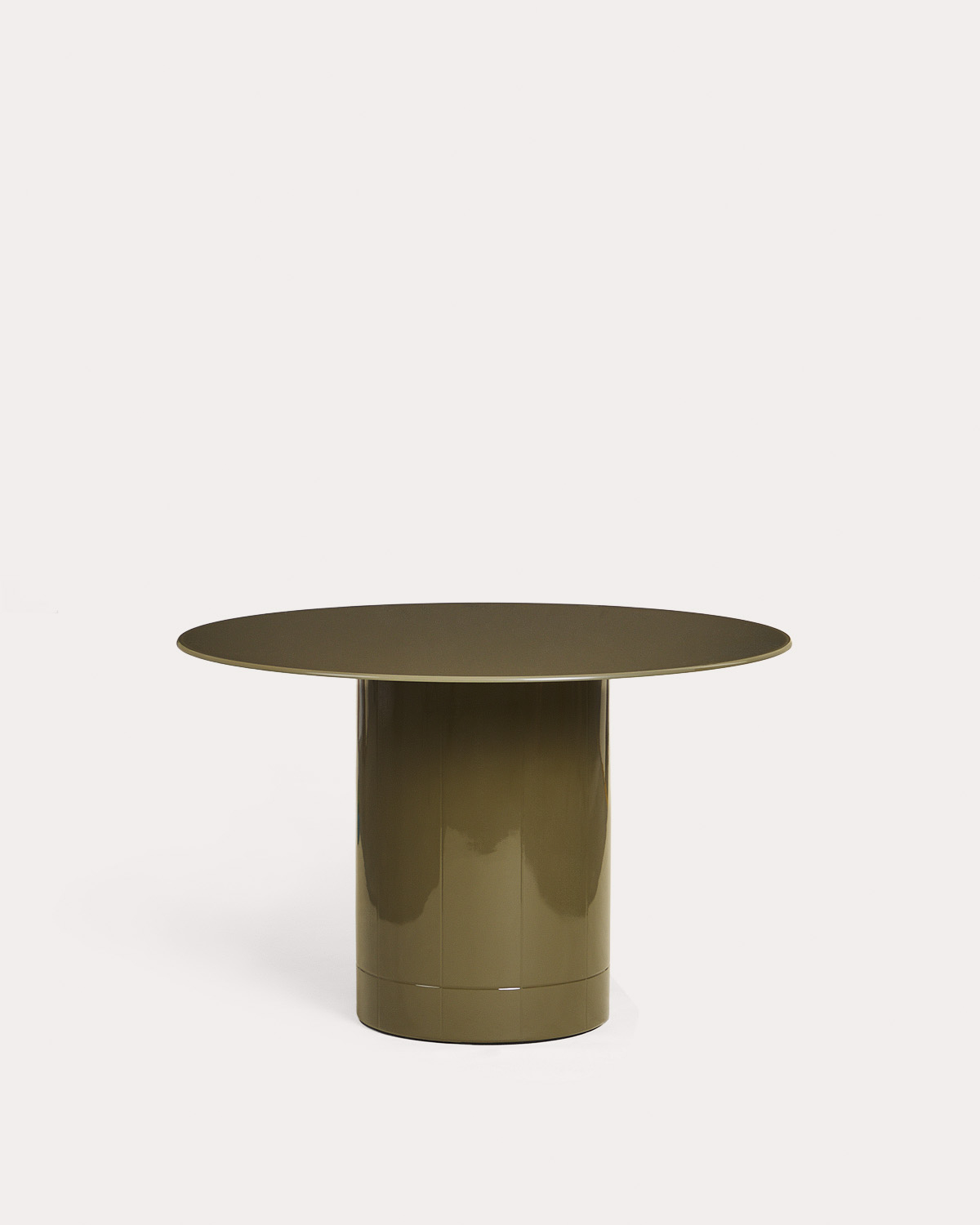 Mesa de jantar redonda Ø120 cm em vidro e madeira Merne, imagem de galeria 1