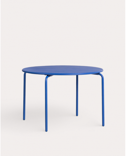 Mesa de exterior redonda Ø110 cm em metal Dorothea - Azul Sapphire