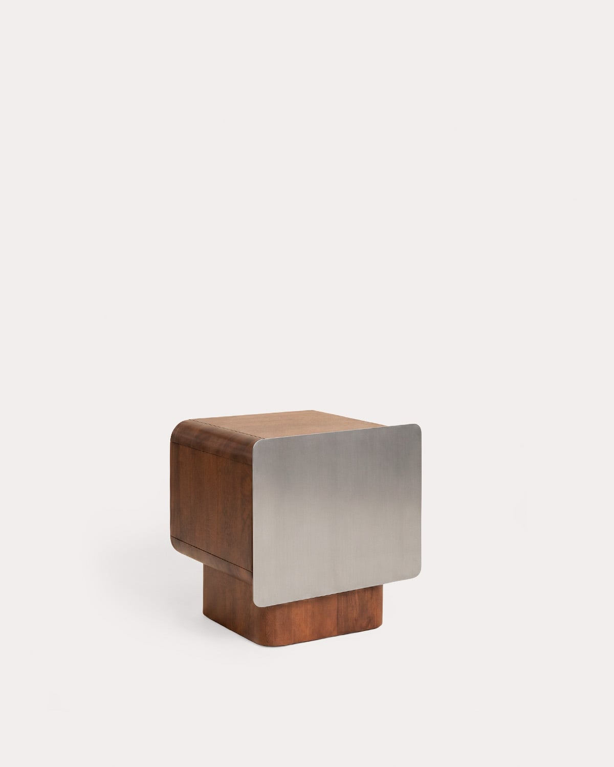 Mesa de cabeceira com gaveta 50x45 cm feita de madeira de mangueira e metal Arties, imagem de galeria 1