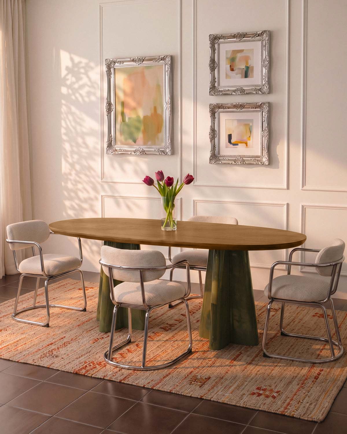 Mesa de Jantar Oval de Madeira (220x110 cm) Roxenna, imagem de galeria 2