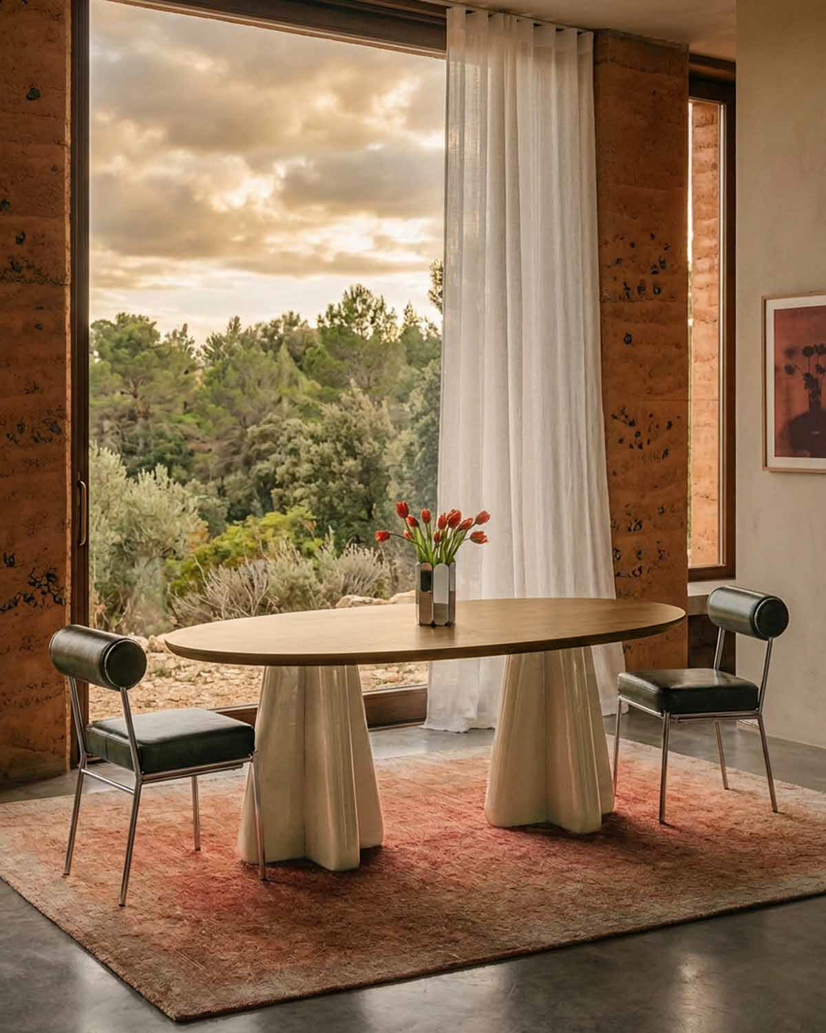 Mesa de jantar oval 220x110 cm em madeira Roxenna, imagem de galeria 2