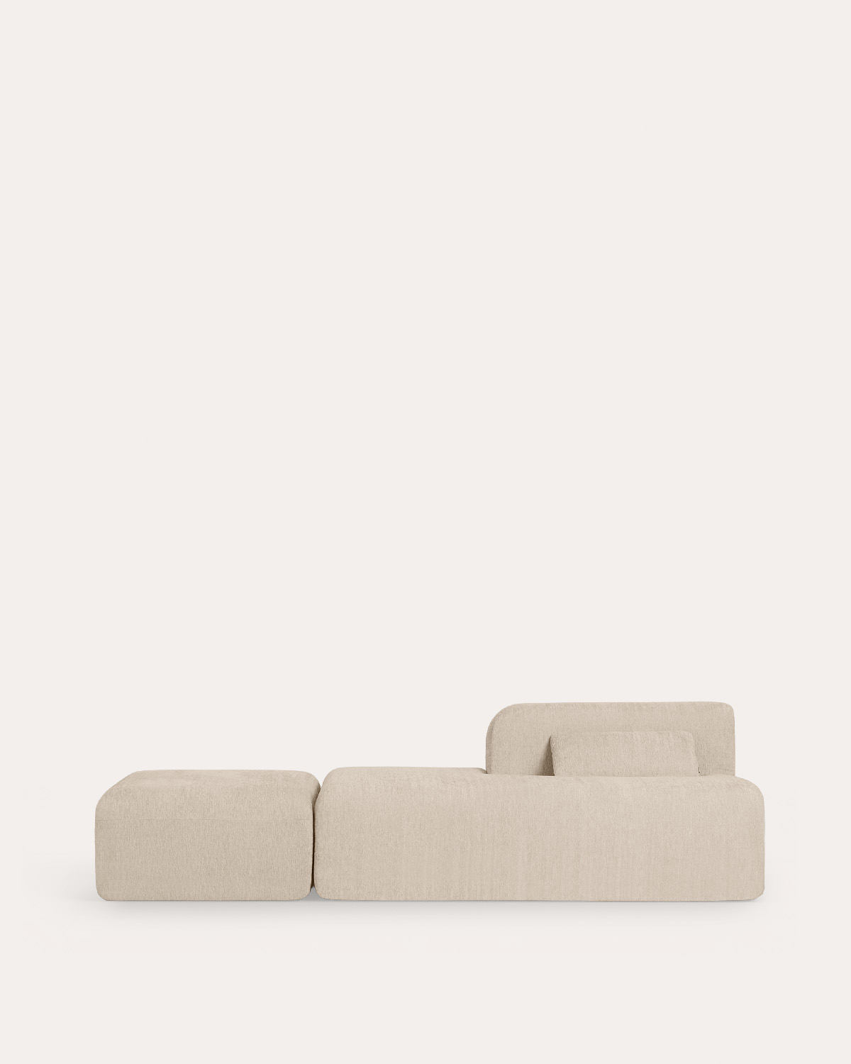 Sofá Chaise Longue Modular Embalado a Vácuo com Módulo Otomano em Tecido Rhys