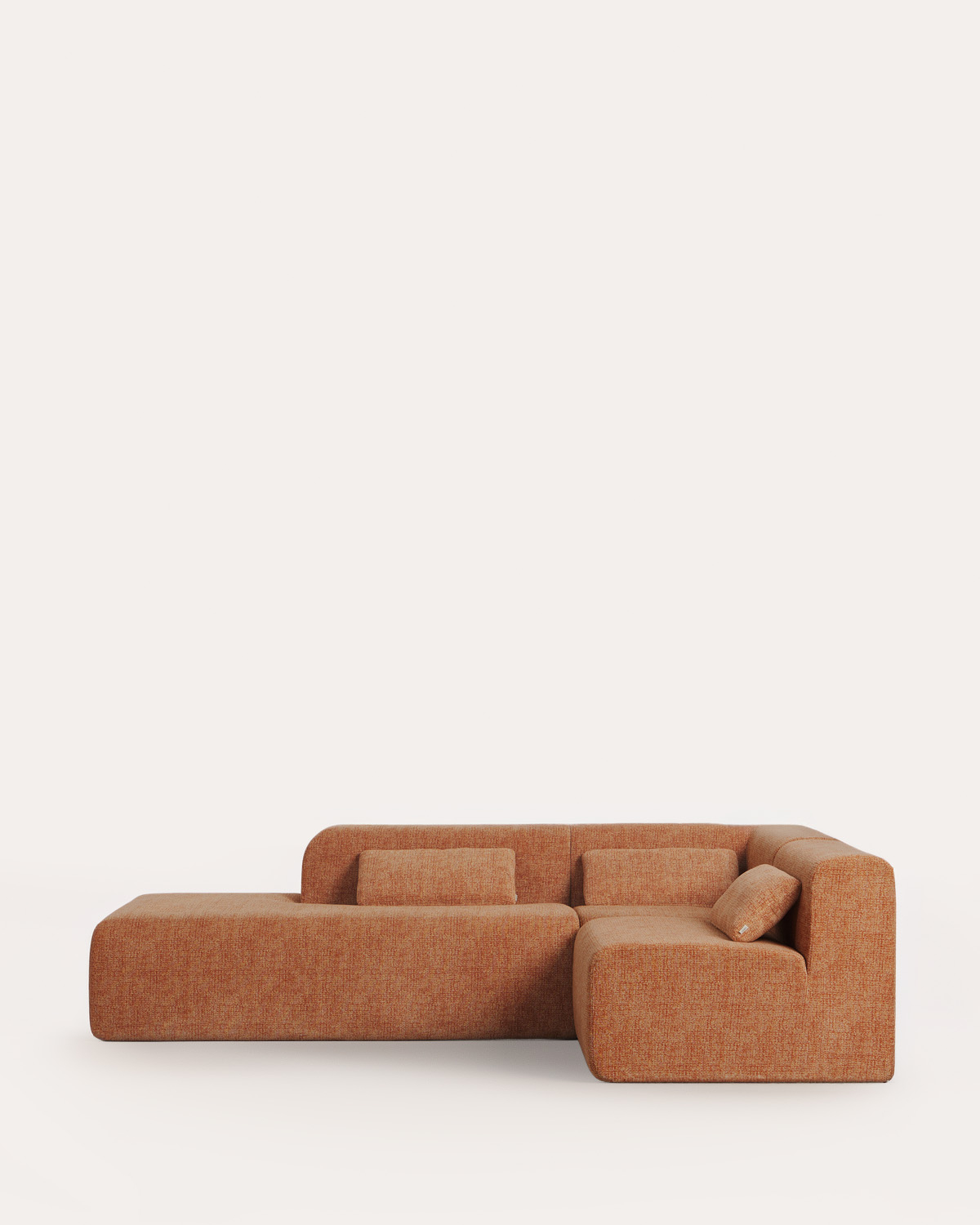 Sofá Modular de 3 Peças Embalado a Vácuo com Módulo de Chaise Longue, Módulo de Canto e Módulo Central em Tecido Rhys, imagem de galeria 1