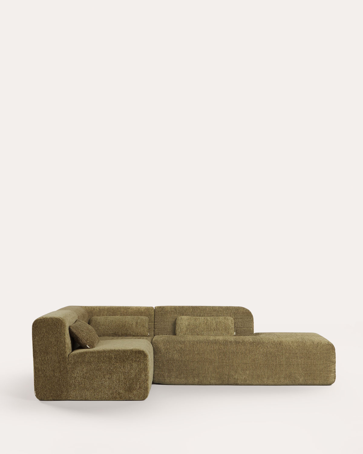 Sofá Modular de 3 Peças Embalado a Vácuo com Módulo de Chaise Longue, Módulo de Canto e Módulo Central em Tecido Rhys, imagem de galeria 1
