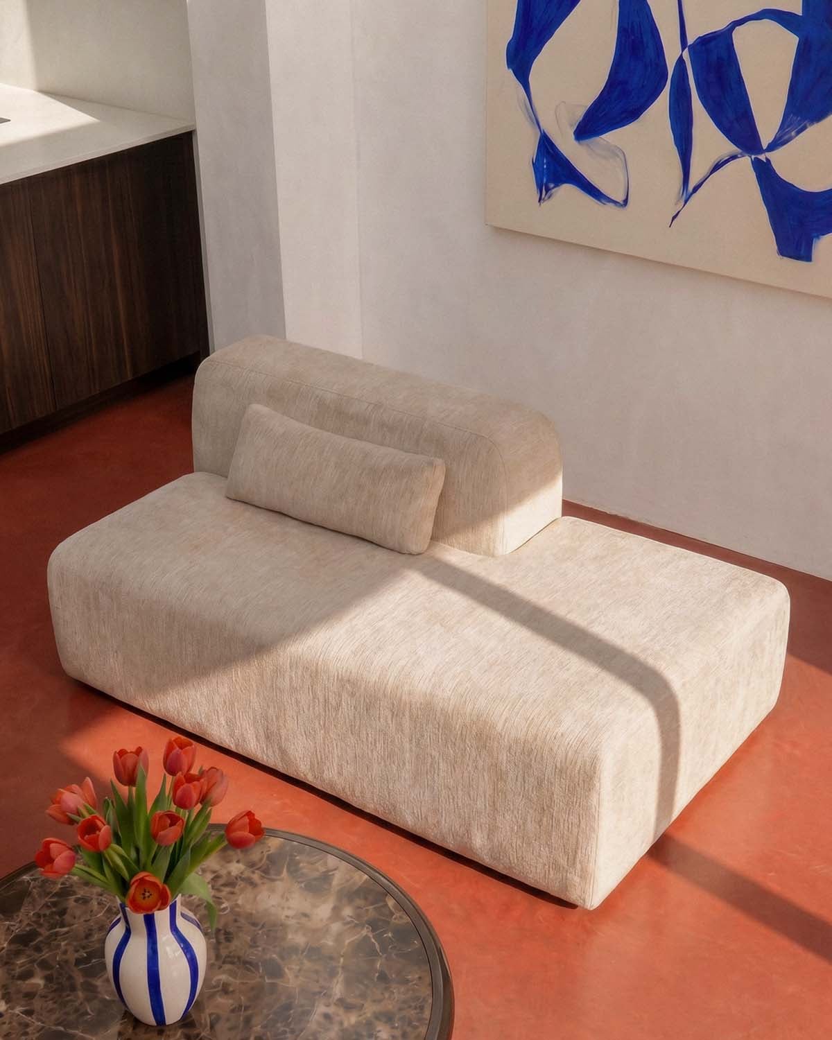 Módulo de Chaise Longue Direito em Tecido Embalado a Vácuo para Sofá Modular Rhys, imagem de galeria 2