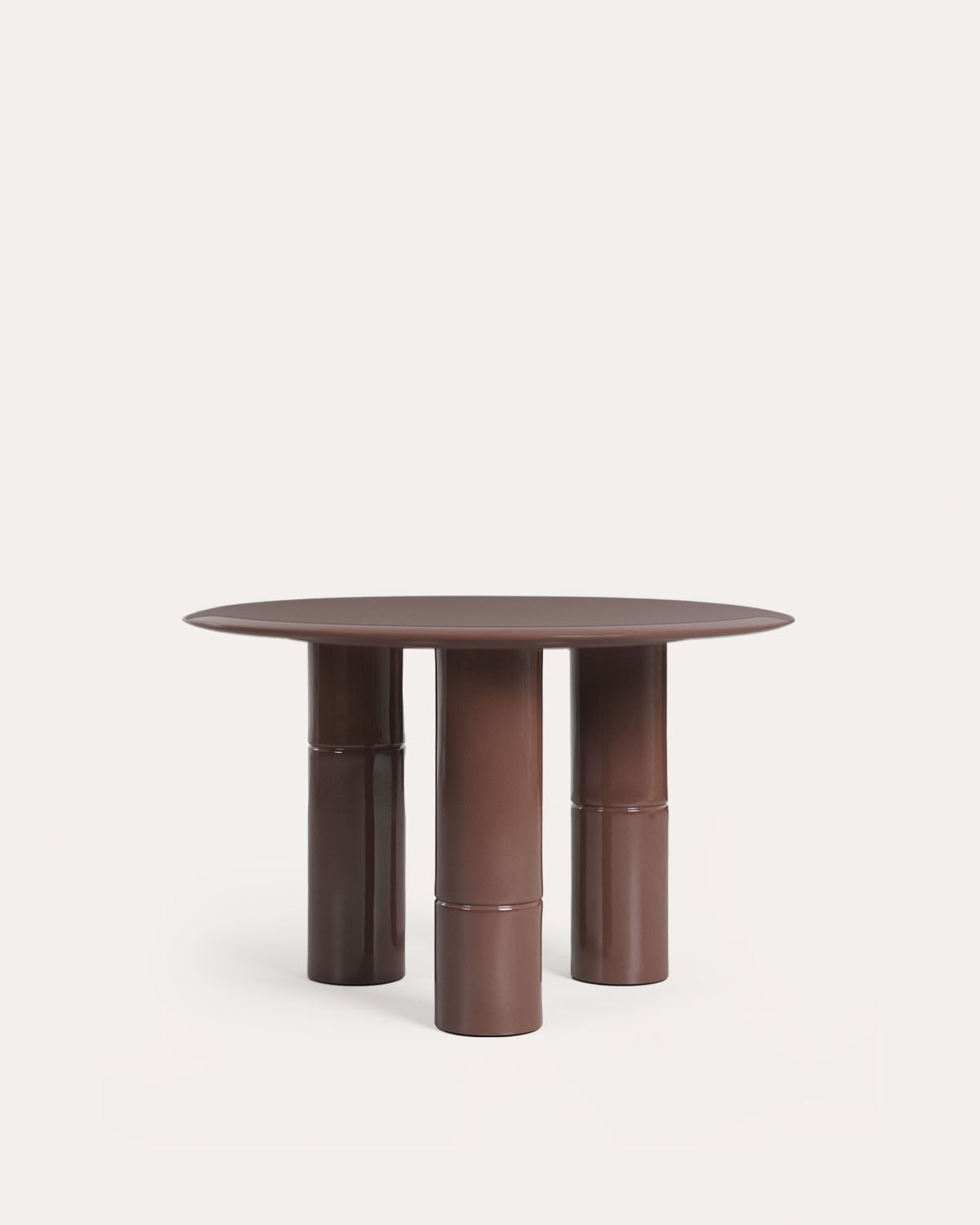 Mesa de jantar redonda Ø120 cm em madeira Nonila, imagem de galeria 1