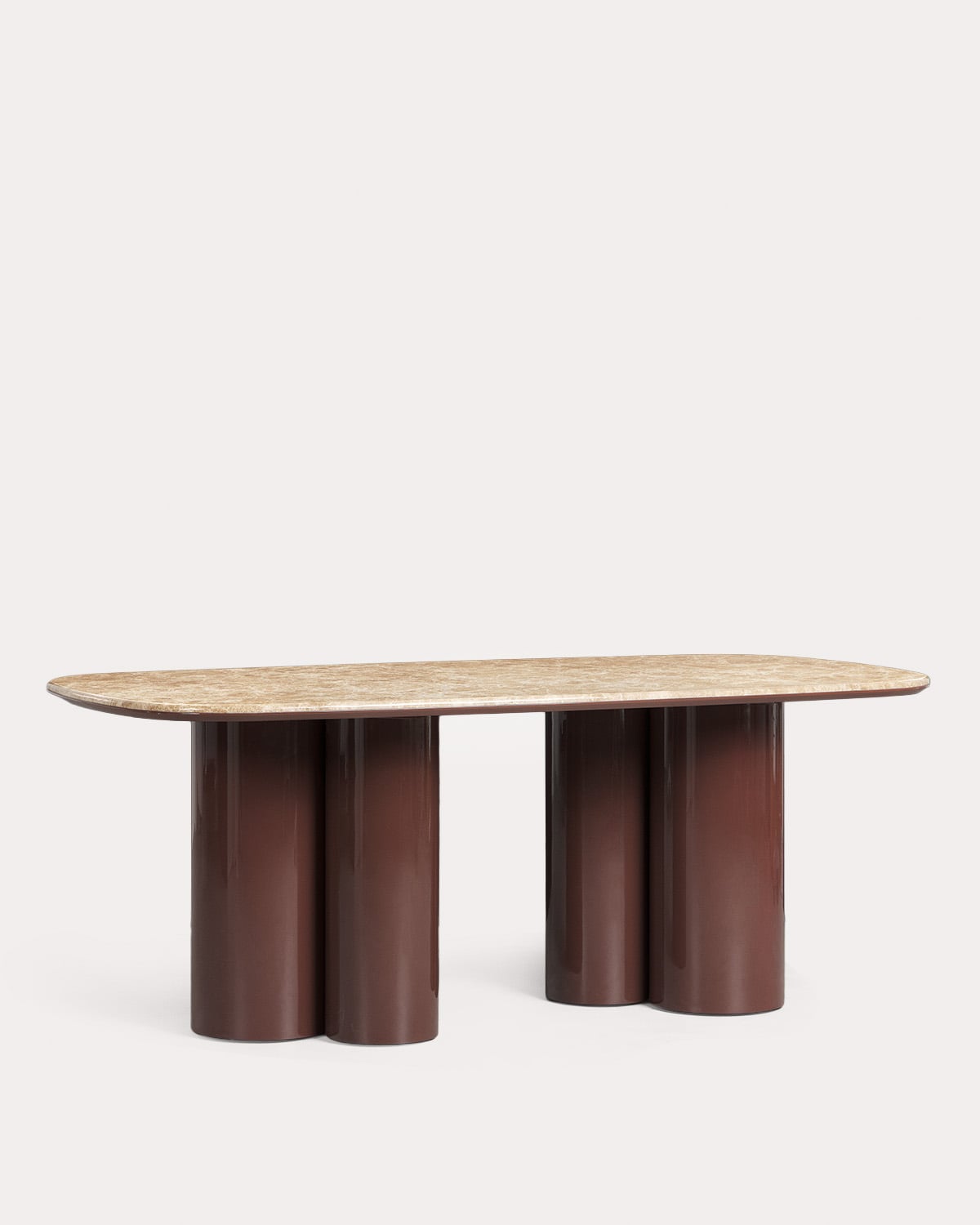 Mesa de jantar retangular 220x100 cm feita de mármore e madeira Basty, imagem de galeria 1