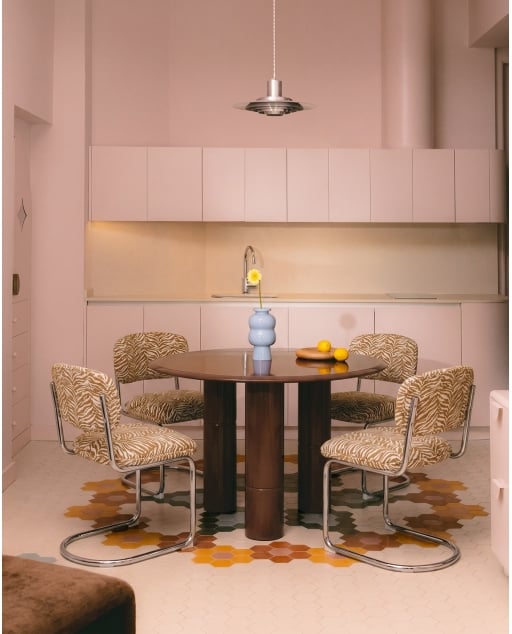 Mesa de jantar redonda Ø120 cm em madeira Nonila