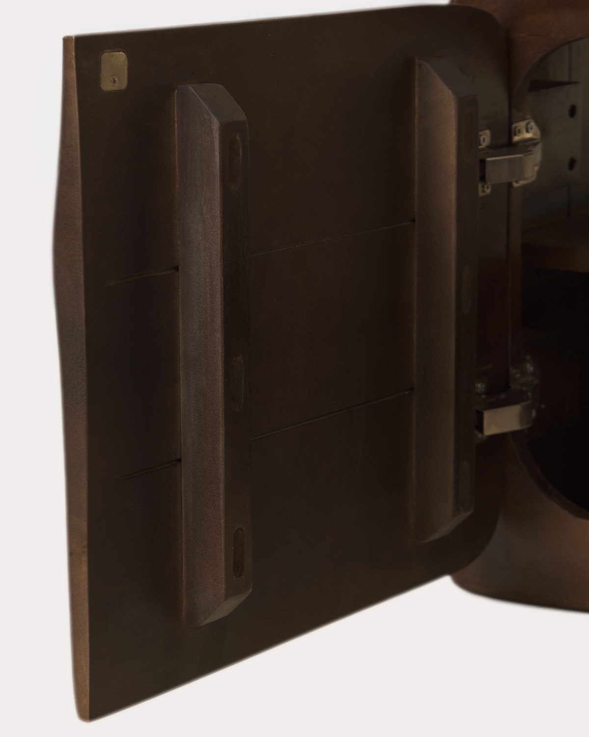 Móvel de casa de banho suspenso com 2 portas 90x45 cm em madeira de mangueira Orlean, imagem de galeria 9