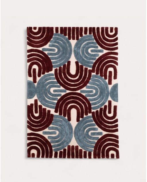 Tapete artesanal 236x165 cm em poliéster Zanas
