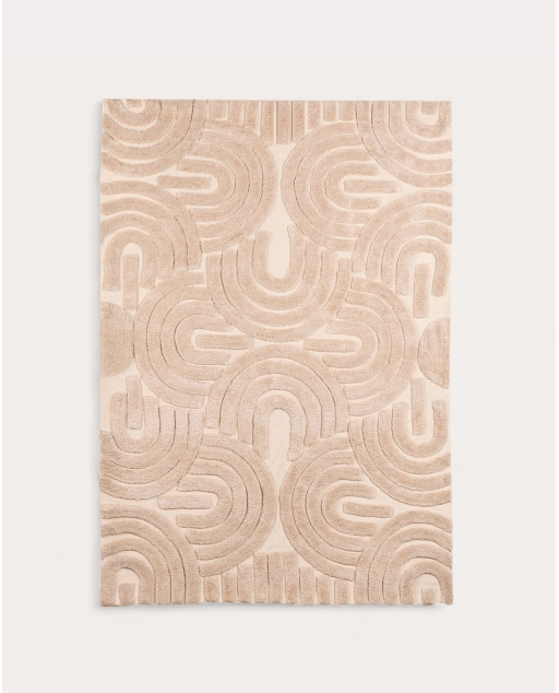 Tapete artesanal 236x165 cm em poliéster Zanas