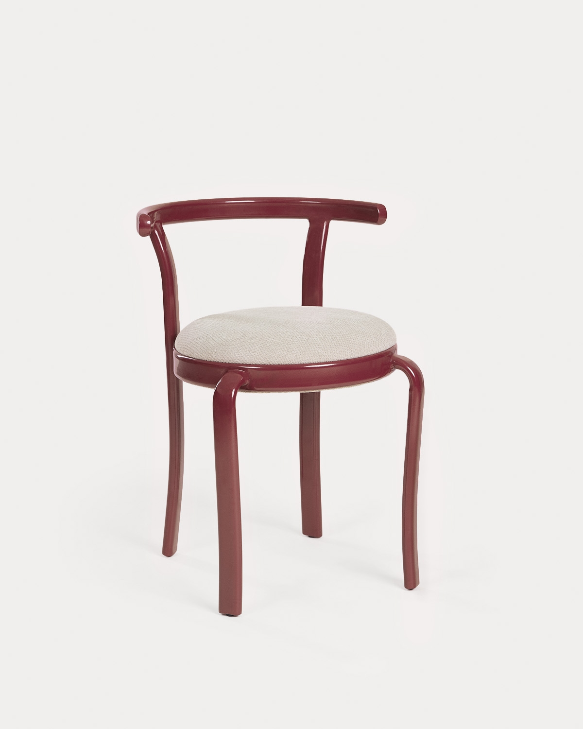 Conjunto de mesa de jantar redonda Ø100 cm e 4 cadeiras de madeira e metal Biterit, imagem de galeria 3