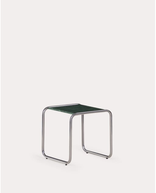 Mesa de apoio quadrada 40x40 cm em mármore e metal Nansa