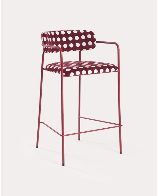 Pack 2 bancos altos 65 cm de metal e tecido Myretia